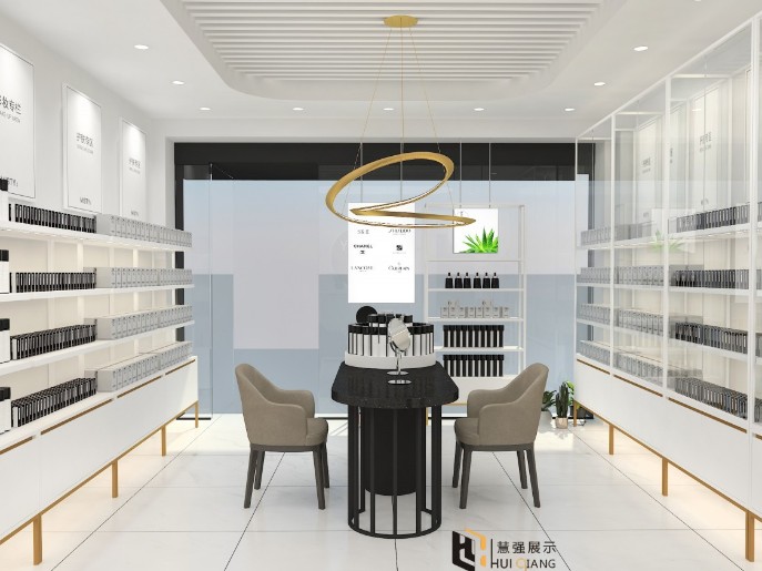购物商场中常见的化妆品展柜材质