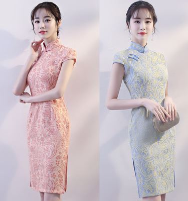 长袖蕾丝改良旗袍服装搭配展示,日常中式旗袍上衣穿搭服饰搭配元素