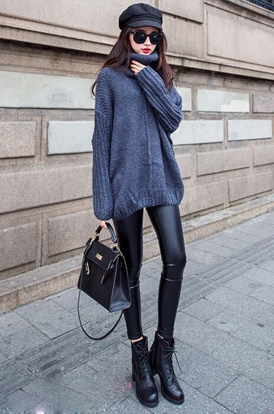 英伦复古平底马丁靴服装搭配的方法,日系浅口小皮鞋穿搭服饰搭配时髦