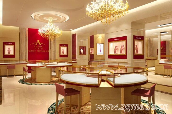 高端商业珠宝展柜的设计应符合大众审美！ (珠宝展柜高度标准)